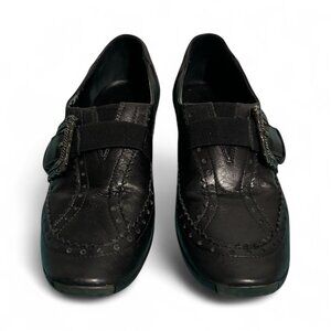 Sesto Meucci Leather Sylke Black Old West Women’s Shoes Made in Italy Size 4.5